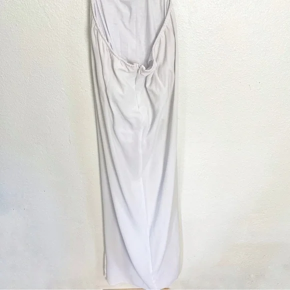 ASOS DESIGN tie back cross front split maxi beach dress in white size medium - Picture 9 of 11